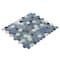 Apollo Tile Sample of Sky Blue 10.8"x11.5" Hexagon Glass Mosaic Tile APLAHX9905EC02 Sample - alternate 2